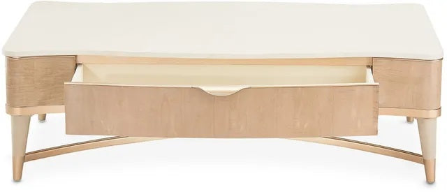 AICO Malibu Crest Rectangular Cocktail Table in Blush - Visions in Furniture (La Mirada, CA)