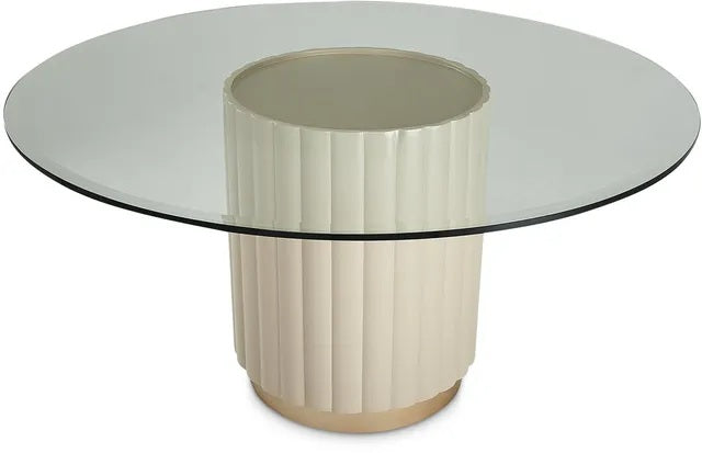 AICO Malibu Crest Round Dining Table in Chardonnay - Visions in Furniture (La Mirada, CA)