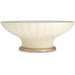 AICO La Rachelle Round Scalloped Cocktail Table with Glass in Medium Champagne - Visions in Furniture (La Mirada, CA)