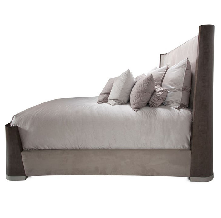 AICO Roxbury Park King Dual-Panel Bed in Slate - Visions in Furniture (La Mirada, CA)