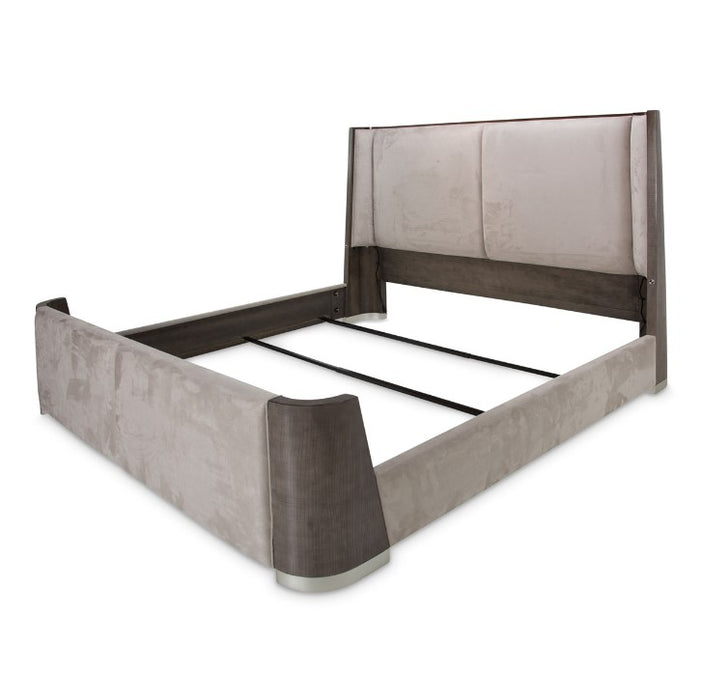 AICO Roxbury Park Queen Dual-Panel Bed in Slate - Visions in Furniture (La Mirada, CA)