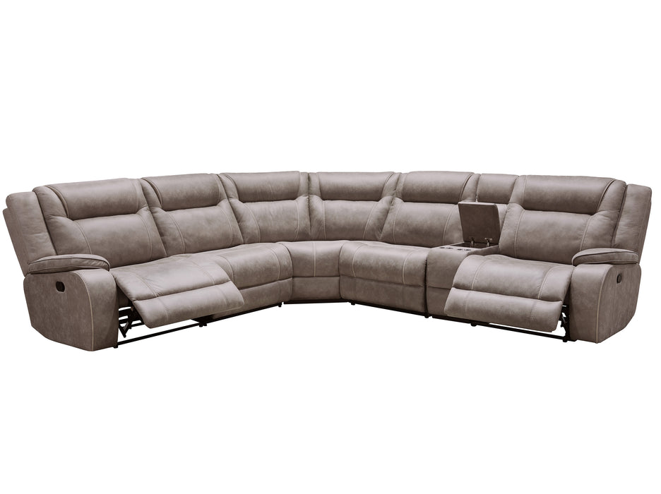 Parker Living Blake - Desert Taupe 6 Piece Modular Reclining Sectional and Entertainment Console