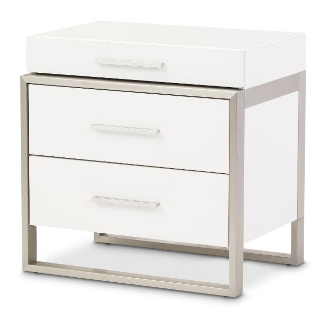 AICO Marquee Nightstand in Cloud White - Visions in Furniture (La Mirada, CA)