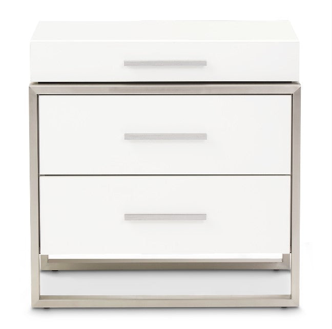 AICO Marquee Nightstand in Cloud White - Visions in Furniture (La Mirada, CA)
