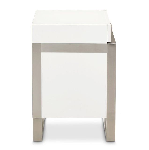AICO Marquee Nightstand in Cloud White - Visions in Furniture (La Mirada, CA)