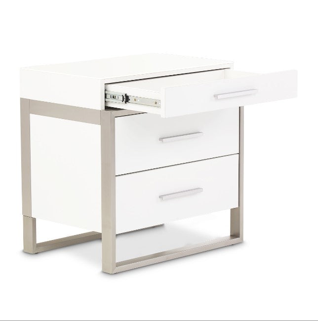AICO Marquee Nightstand in Cloud White - Visions in Furniture (La Mirada, CA)