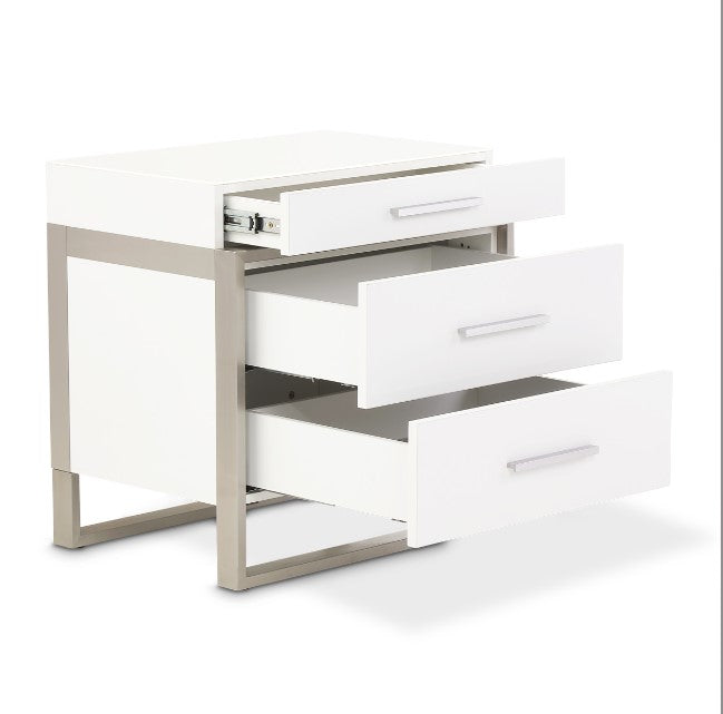 AICO Marquee Nightstand in Cloud White - Visions in Furniture (La Mirada, CA)