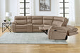 Parker Living Theon - Stokes Toffee 6 Piece Modular Manual Reclining Sectional and Entertainment Console