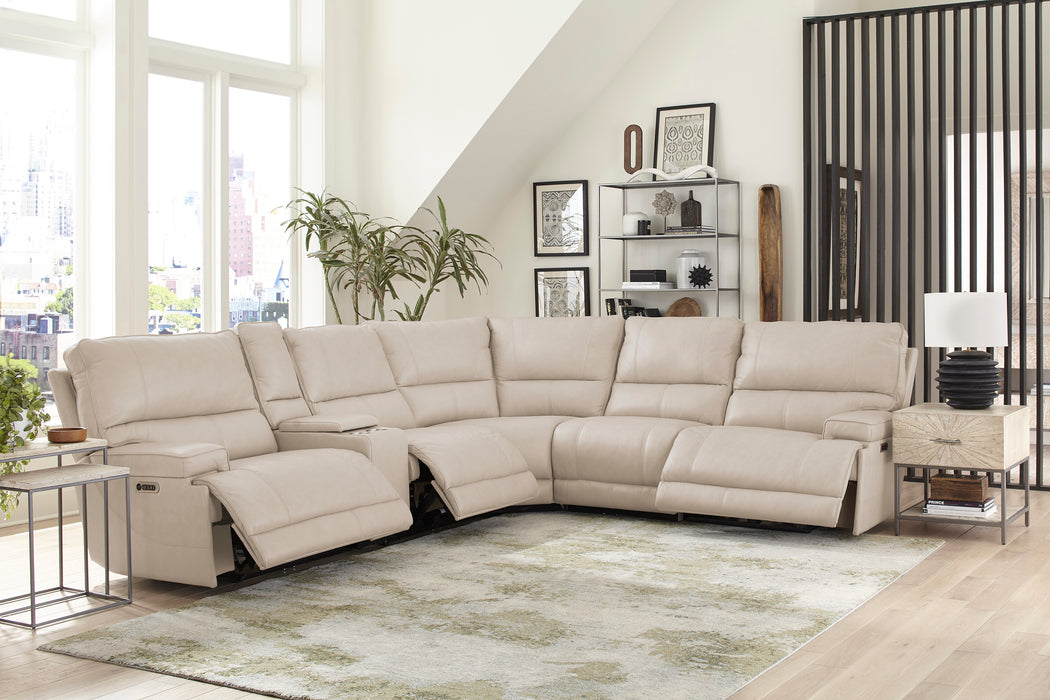 Parker Living Whitman - Verona Linen - Powered By Freemotion 6 Piece Modular Power Reclining Sectional with Power Adjustable Headrests