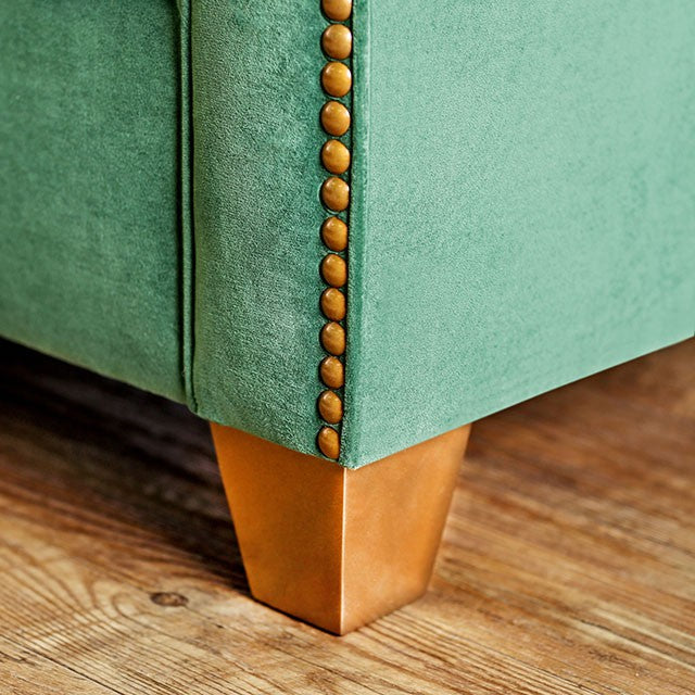 VERDANTE Emerald Green/Gold Sofa - Visions in Furniture (La Mirada, CA)