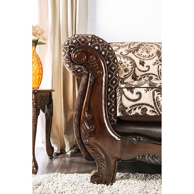 Quirino Light Brown/Dark Brown Sofa - Visions in Furniture (La Mirada, CA)