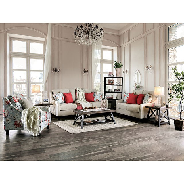 Nadene Ivory Love Seat - Visions in Furniture (La Mirada, CA)