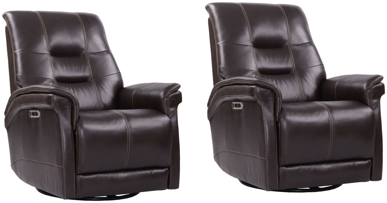 Parker Living Carnegie - Verona Coffee - Powered By Freemotion Cordless Power Swivel Glider Recliner Two Pack