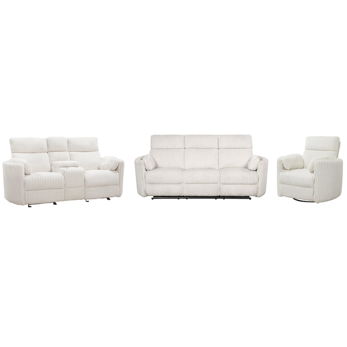 Parker Living Radius - Mega Ivory Power Reclining Sofa Loveseat and Recliner