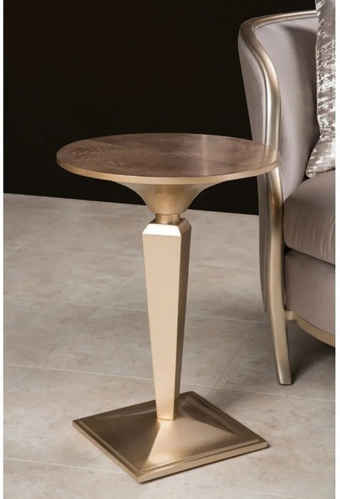 AICO Malibu Crest Round Pedestal Tea Table in Chardannoy - Visions in Furniture (La Mirada, CA)