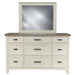 Parker House Americana Modern Bedroom King Shelter Bed with 2 Nightstands and Dresser with Mirror