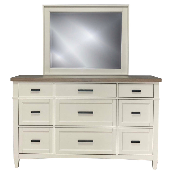 Parker House Americana Modern Bedroom King Platform Bed 2 Nightstands Dresser with Mirror and Chest