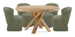 Parker House Crossings - Downtown Dining 60 Inch Round Dining Table With 4 Upholstered Chairs