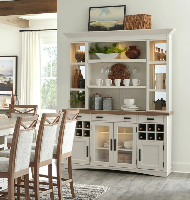 Parker House Americana Modern Dining 69 In. Buffet and Hutch with Quartz Insert