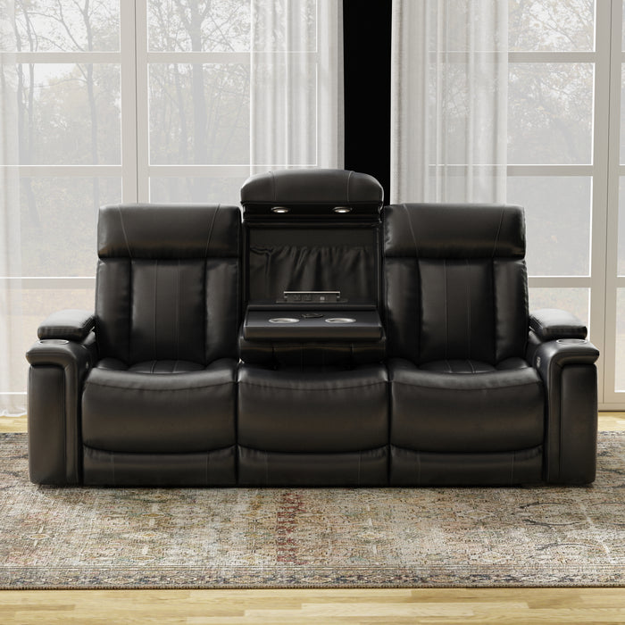 Parker Living Royce - Midnight Power Reclining Sofa with Drop Down Console