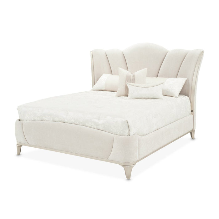AICO Furniture La Marisia California King Upholstered Platform Bed in Creamy Pearl - Visions in Furniture (La Mirada, CA)