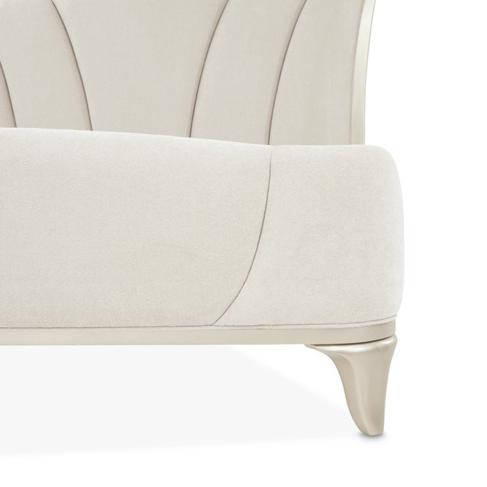 AICO Furniture La Marisia Queen Upholstered Platform Bed in Creamy Pearl - Visions in Furniture (La Mirada, CA)