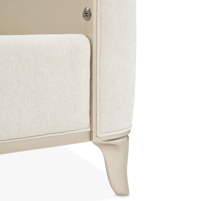 AICO Furniture La Marisia Queen Upholstered Platform Bed in Creamy Pearl - Visions in Furniture (La Mirada, CA)
