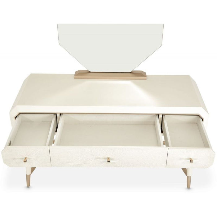 AICO La Rachelle Vanity Desk in Medium Champagne - Visions in Furniture (La Mirada, CA)
