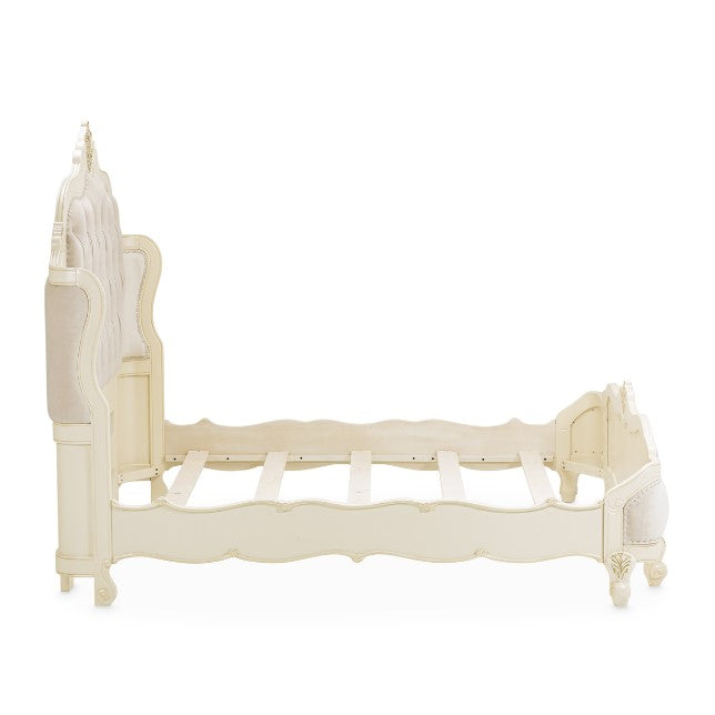 AICO Lavelle Cal King Wing Mansion Bed in Classic Pearl - Visions in Furniture (La Mirada, CA)