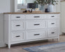 Parker House Americana Modern Bedroom Queen Platform Bed 2 Nightstands Dresser with Mirror and Chest