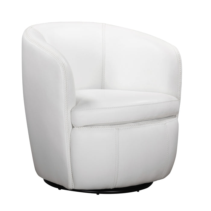 Parker Living Barolo - Snow 100% Italian Leather Swivel Club Chair