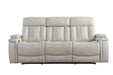 Parker Living Royce - Fantom Ivory Power Reclining Sofa with Drop Down Console