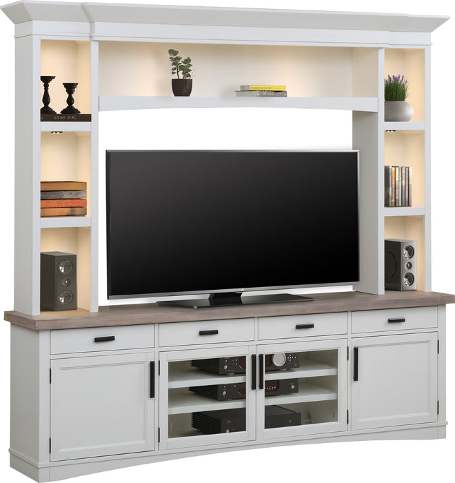 Parker House Americana Modern - Cotton 92 In. TV Console with Hutch and LED Lights