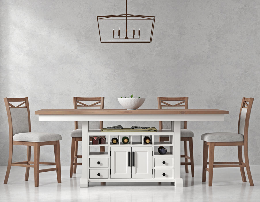 Parker House Americana Modern Dining 72 inch Island Counter Height Extendable Dining Table